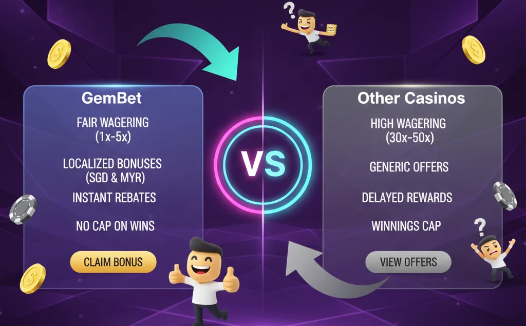 GemBet Bonus Comparison in Southeast Asia