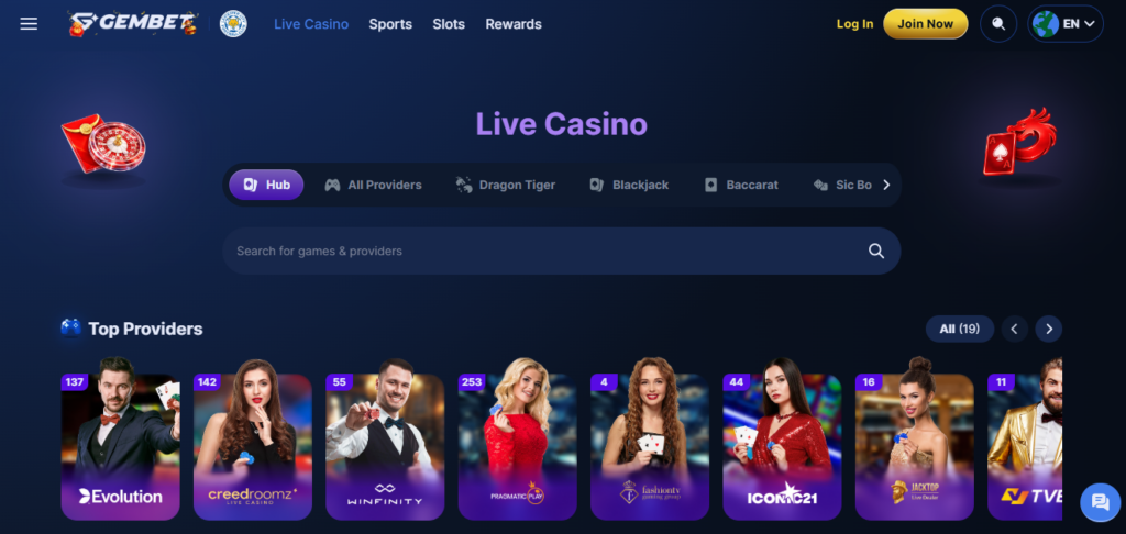 GemBet online live casino Singapore and Malaysia