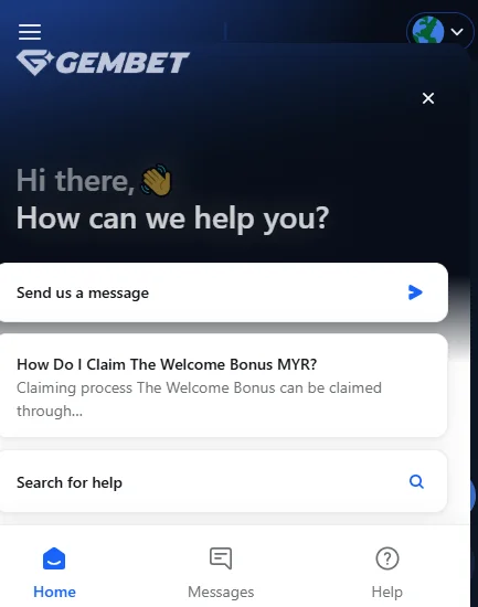 GemBet live chat icon on mobile version