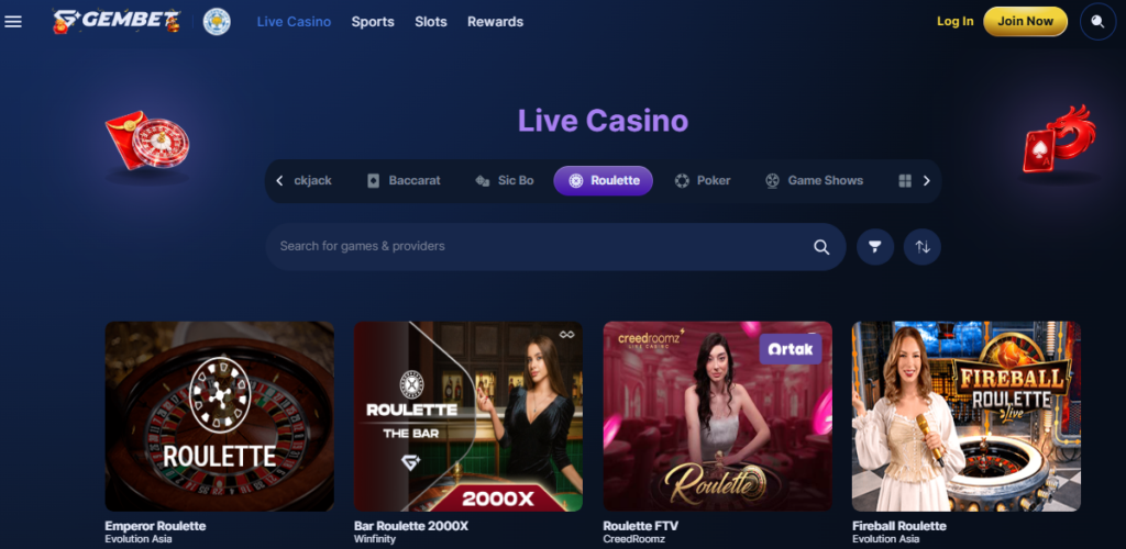 Evolution Gaming Live Roulette on GemBet Platform