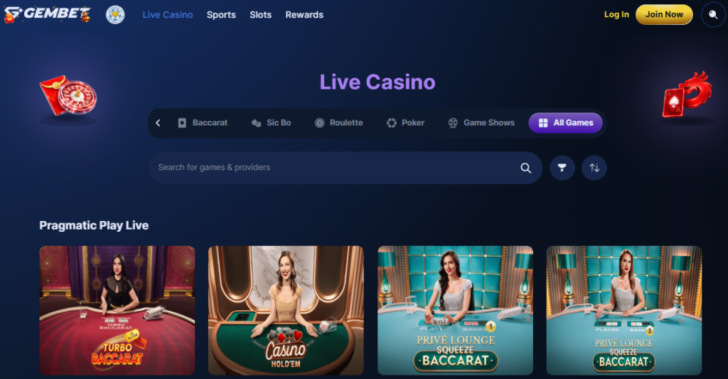 Pragmatic Play Live Game Shows at GemBet