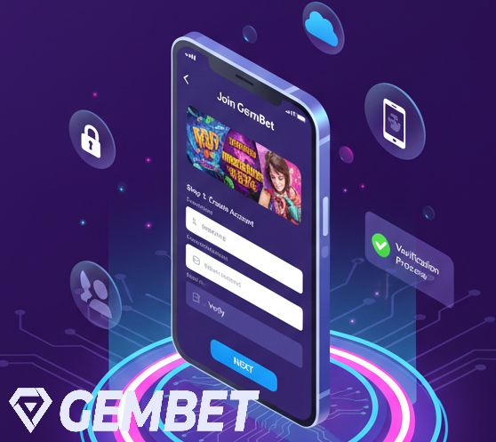 GemBet registration form on mobile device
