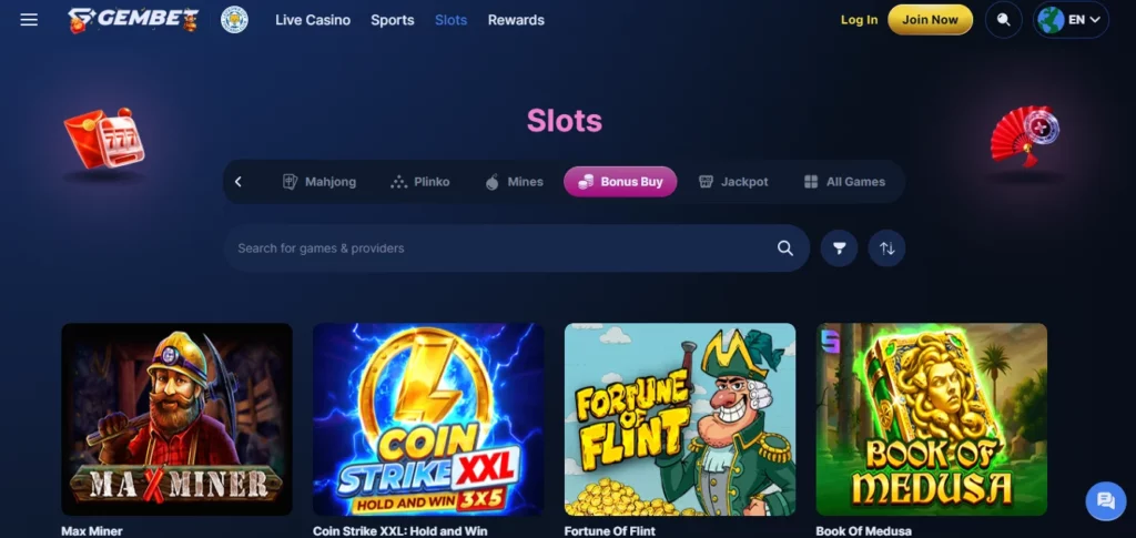 GemBet casino daily rebates and slot bonuses