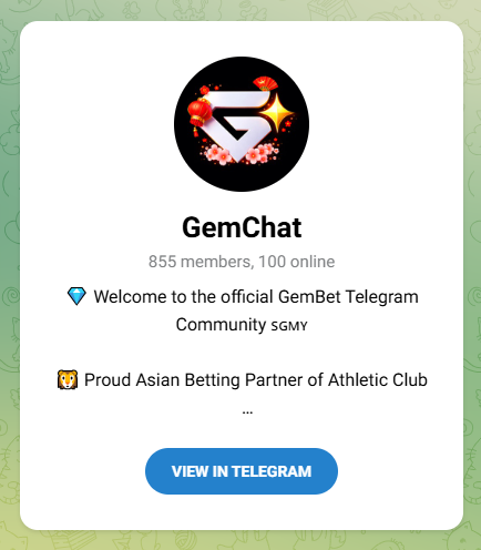 Gembet telegram support for Singapore players